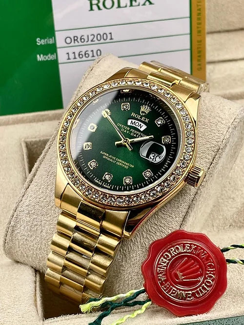 Rolex Green Dial Metal Belt Men's watch