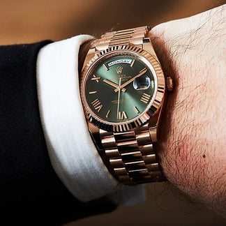 Rolex Day-Date Oyster Green Dial Men's Watch with orignal rolex box