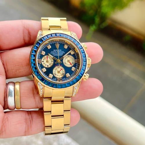 Rlx Daytona Diamond Gold Blue