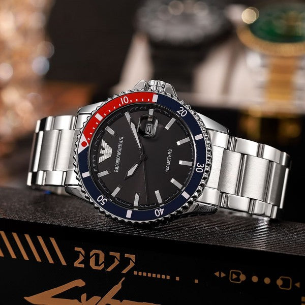 Emporio Arman_i Classic 100M Silver-Black
