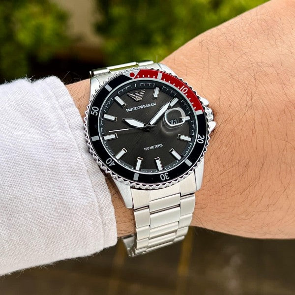 Emporio Arman_i Classic 100M Silver-Black