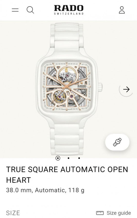 Rad_o True Square Automatic Ceramic- White-Copper